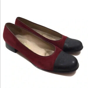 Salvatore Ferragamo Vintage Logo Flat Suede Loafer Shoes